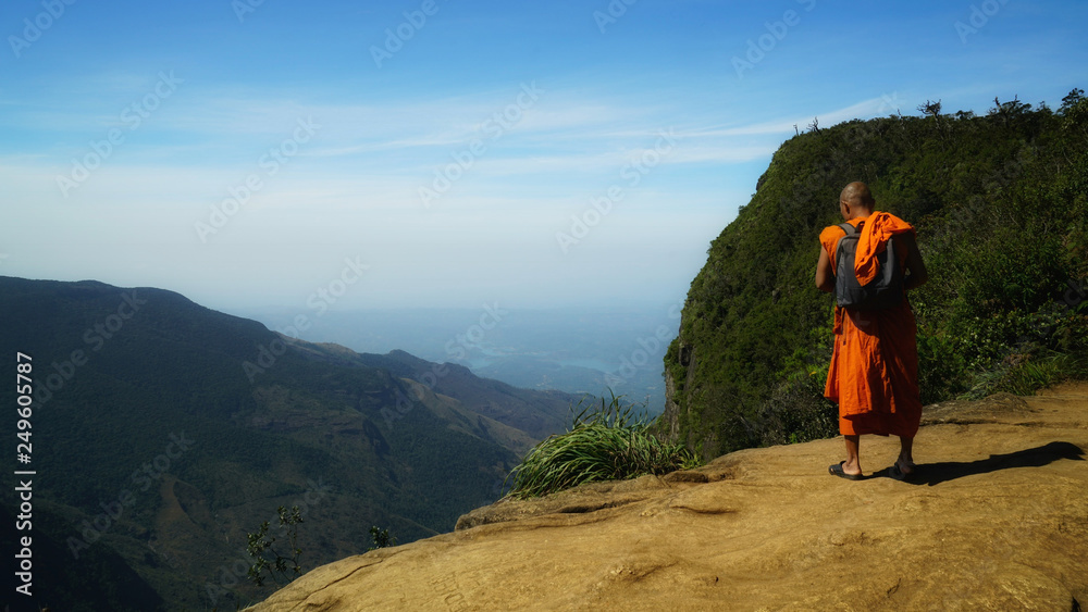 buddhist monk in the mountains