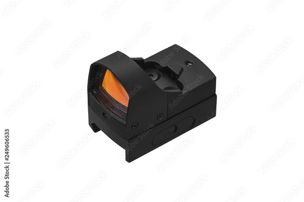 Сollimator sight isolated on white background.Sight for military special purpose. Сollimator sight isolated on white background.Sight for military special purpose.