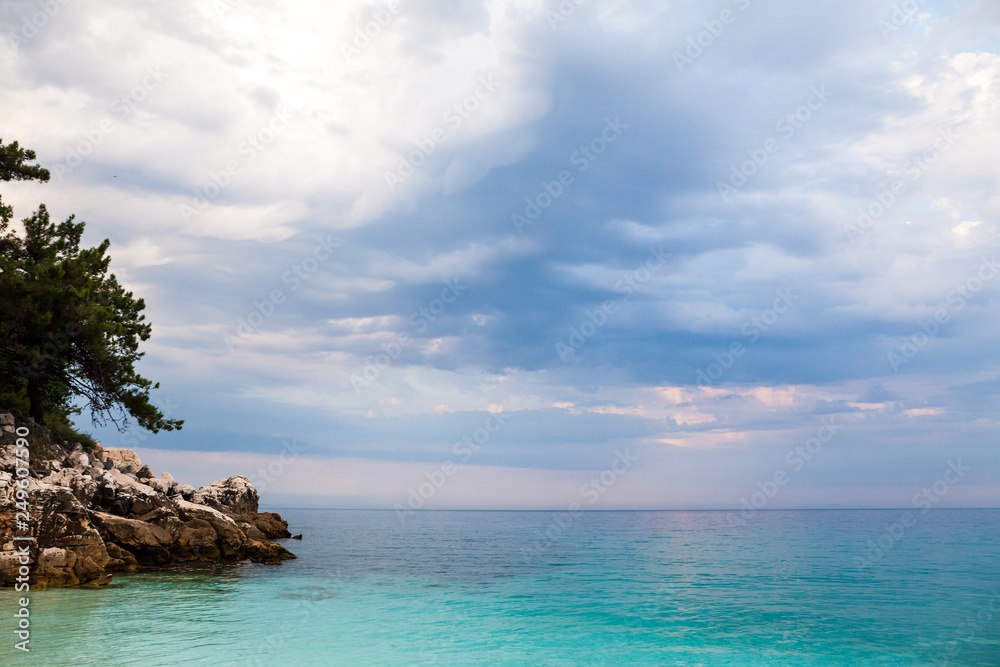 Saliara Beach (called Marble Beach), beautiful white beach in Thassos island, Greece