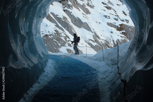 22th January, 2010: Montenvers Ice Cave on the Sea of Ice Glacier - Mont Blanc, Chamonix, French Alps