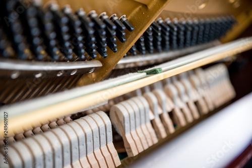 Close Up Detail Shots of a Grand Piano Interior
