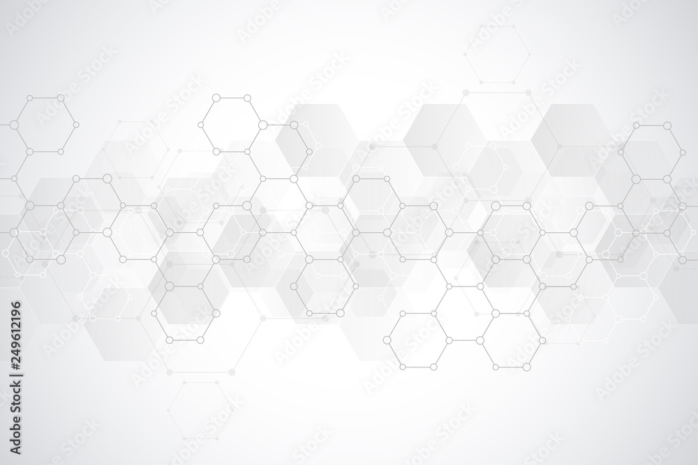 Abstract hexagons pattern for medical or scientific and technological ...