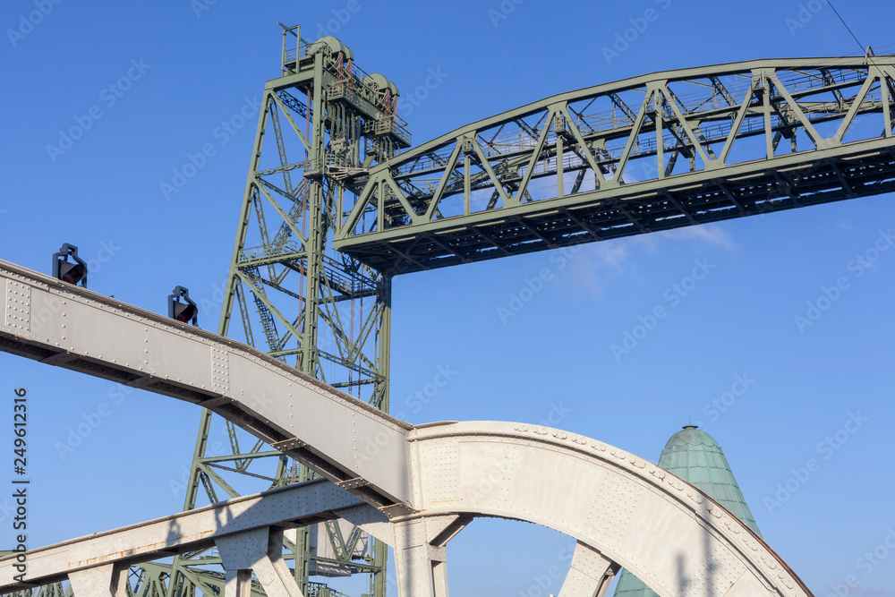 Detail of the Bridge in Rotterdam the Netherlands called the Koningshavenbrug, also known as De Hef Detail of the Bridge in Rotterdam the Netherlands called the Koningshavenbrug, also known as De Hef