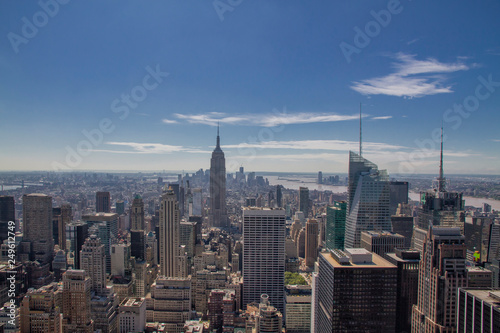 Panoramic view of Manhattan, aerial view. New York attracts 50 million tourists every year