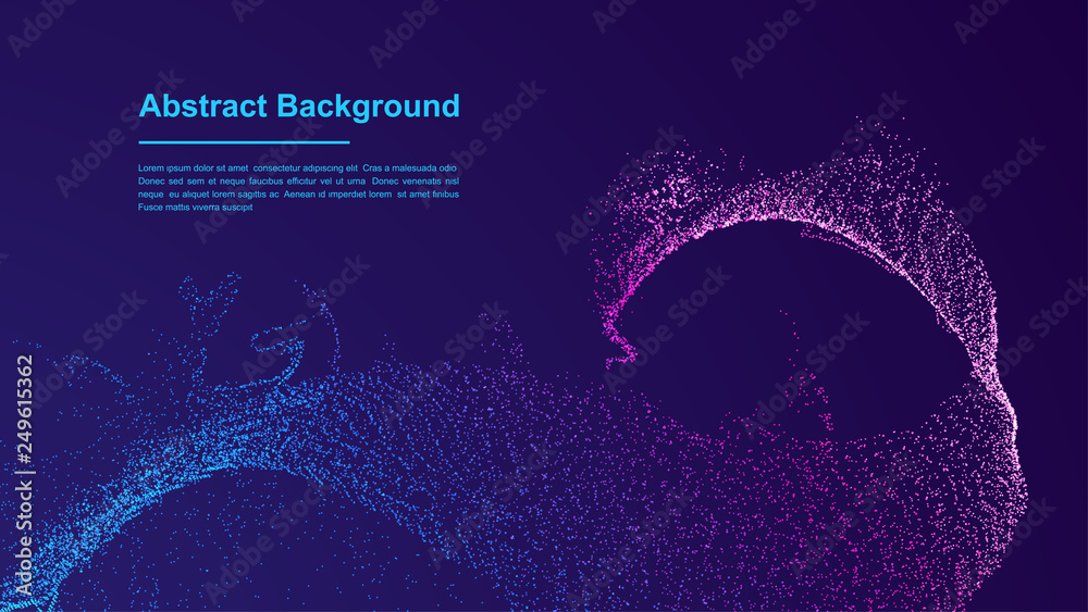 Dynamic abstract liquid flow particles background. Shining abstract particle flow background. Futuristic background with dots combination. Eps10 Vector background. - obrazy, fototapety, plakaty 
