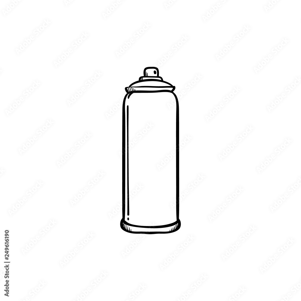 Spray paint in metal container for drawing street wall graffiti in sketch  style. Stock Vector | Adobe Stock