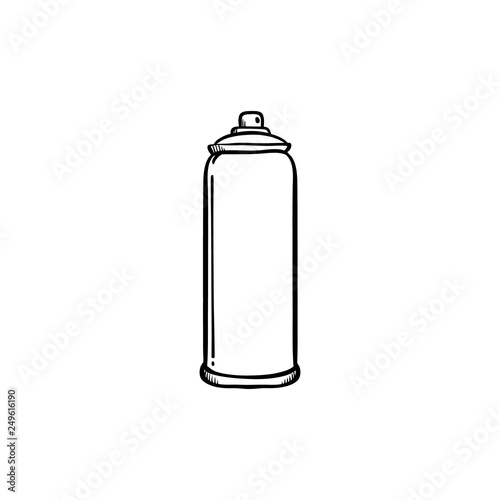 Spray Paint In Metal Container For Drawing Street Wall Graffiti In Sketch  Style. Stock Vector | Adobe Stock