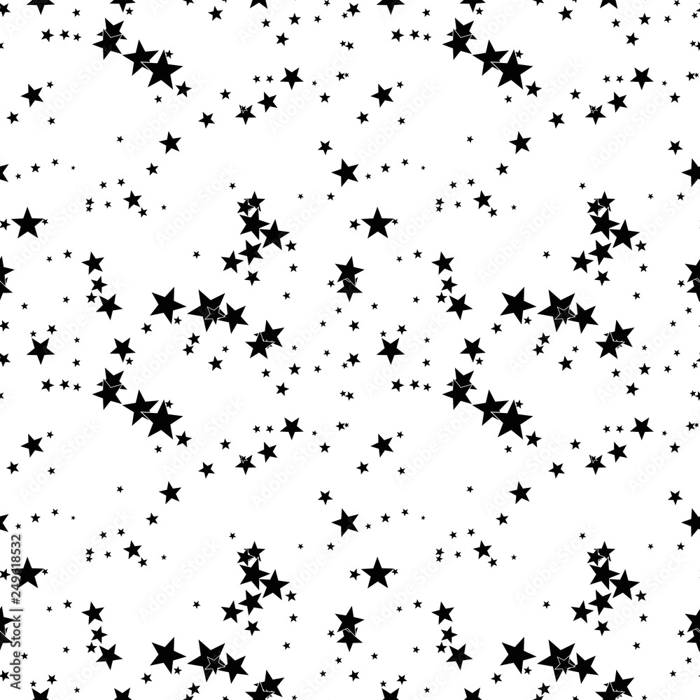 Obraz premium Seamless abstract background with stars. Infinity messy geometric pattern. Vector illustration. 