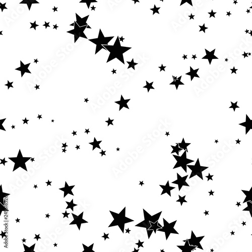 Seamless abstract background with stars. Infinity messy geometric pattern. Vector illustration.   