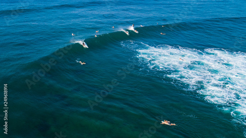 Aerial. Surfers. Hikkaduwa, Sri Lanka.