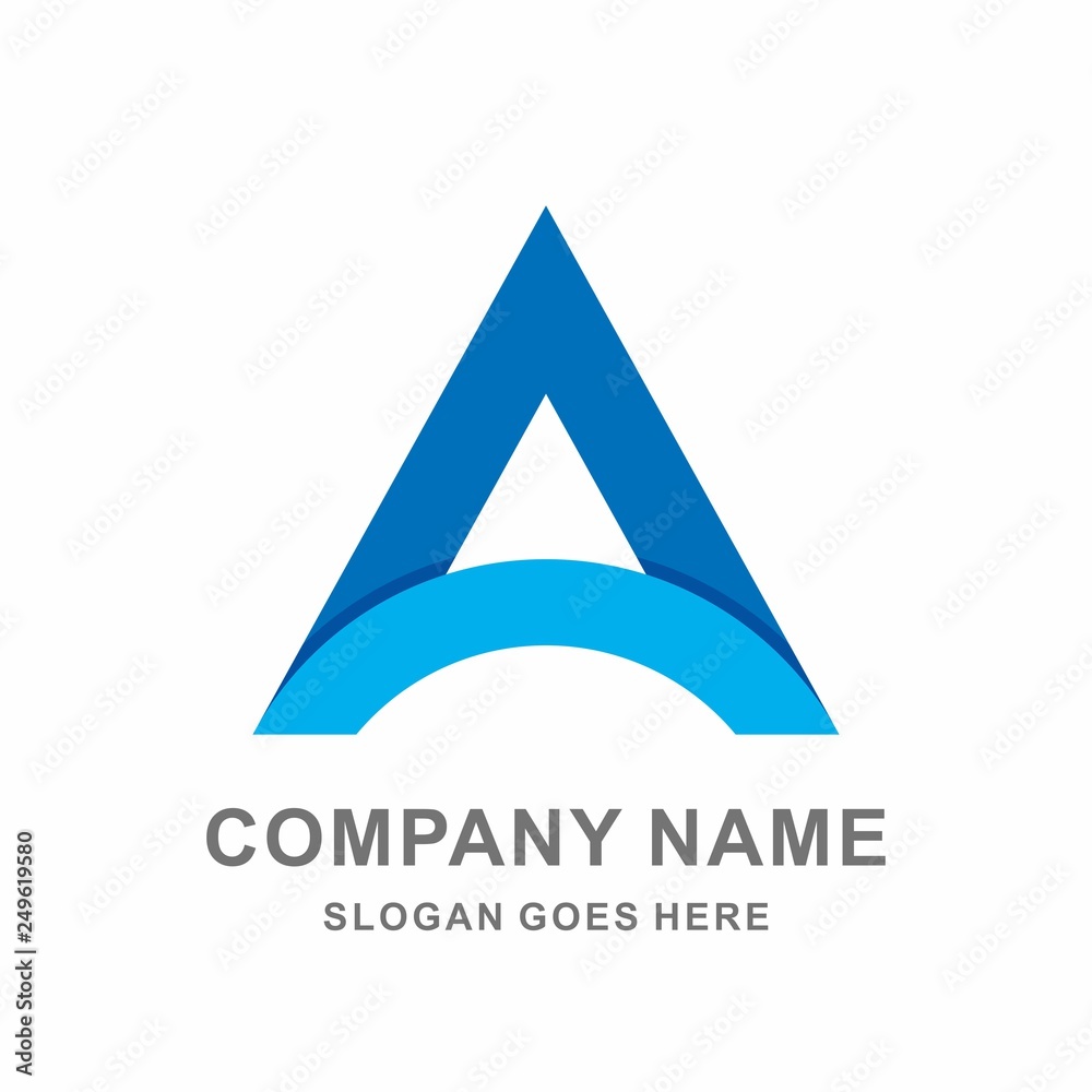 Geometric Triangle Letter A Business Company Vector Logo Design Geometric Triangle Letter A Business Company Vector Logo Design