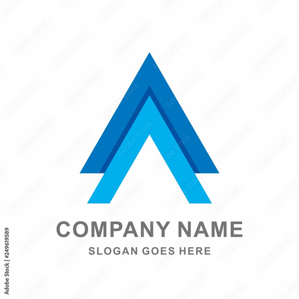 Geometric Triangle Letter A Business Company Vector Logo Design Geometric Triangle Letter A Business Company Vector Logo Design