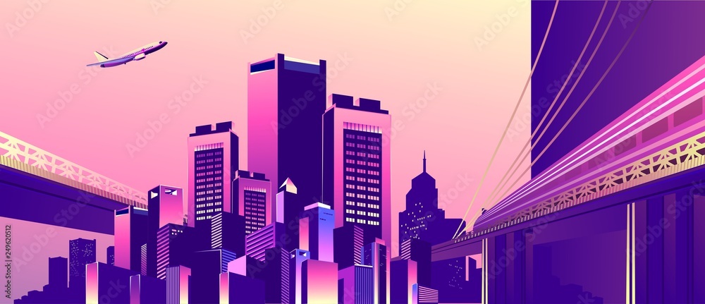 abstract buildings banner - obrazy, fototapety, plakaty 