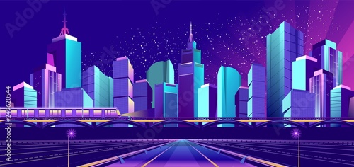 Vector banner night city
