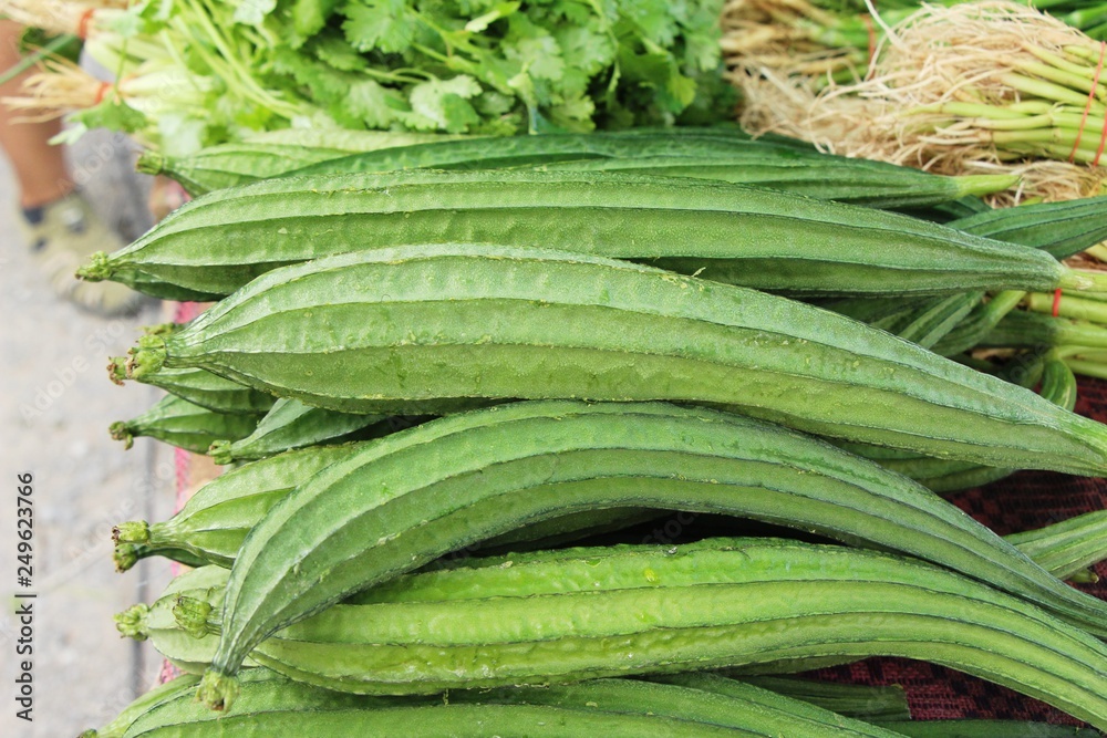luffa acutangula for cooking at street food luffa acutangula for cooking at street food