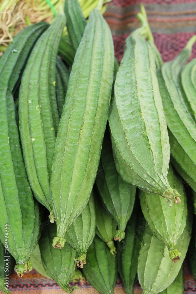 luffa acutangula for cooking at street food luffa acutangula for cooking at street food