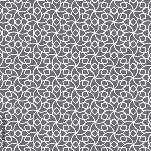 linear vector pattern, repeating abstract flower leaves, gray line of leaf or flower, floral. graphic clean design for fabric, event, wallpaper etc. pattern is on swatches panel