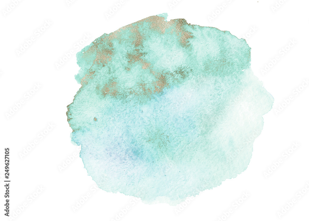 Watercolor Textured Circle / Blot - round turquoise composition with gold brush stroke. Unique collection for wedding invites decoration, logo and many other concept ideas. Watercolor Textured Circle / Blot - round turquoise composition with gold brush stroke. Unique collection for wedding invites decoration, logo and many other concept ideas.