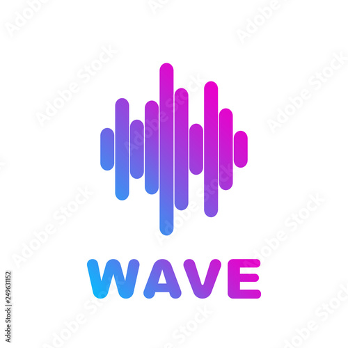 Logo of the sound wave equalizer. Vector illustration sound wave abstract. Pulse music audio volume, flat line vector design. EPS 10