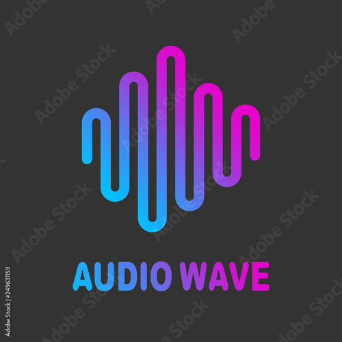 Logo of the sound wave equalizer. Vector illustration sound wave abstract. Pulse music audio volume, flat line vector design. EPS 10