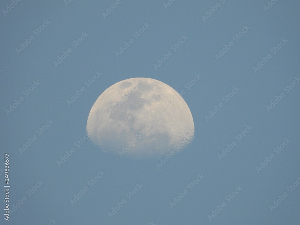 Moon on blue background.