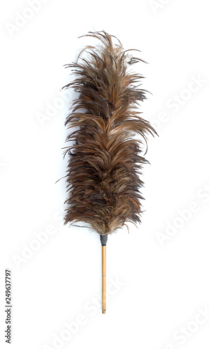 feather duster feather broom isolated on white background