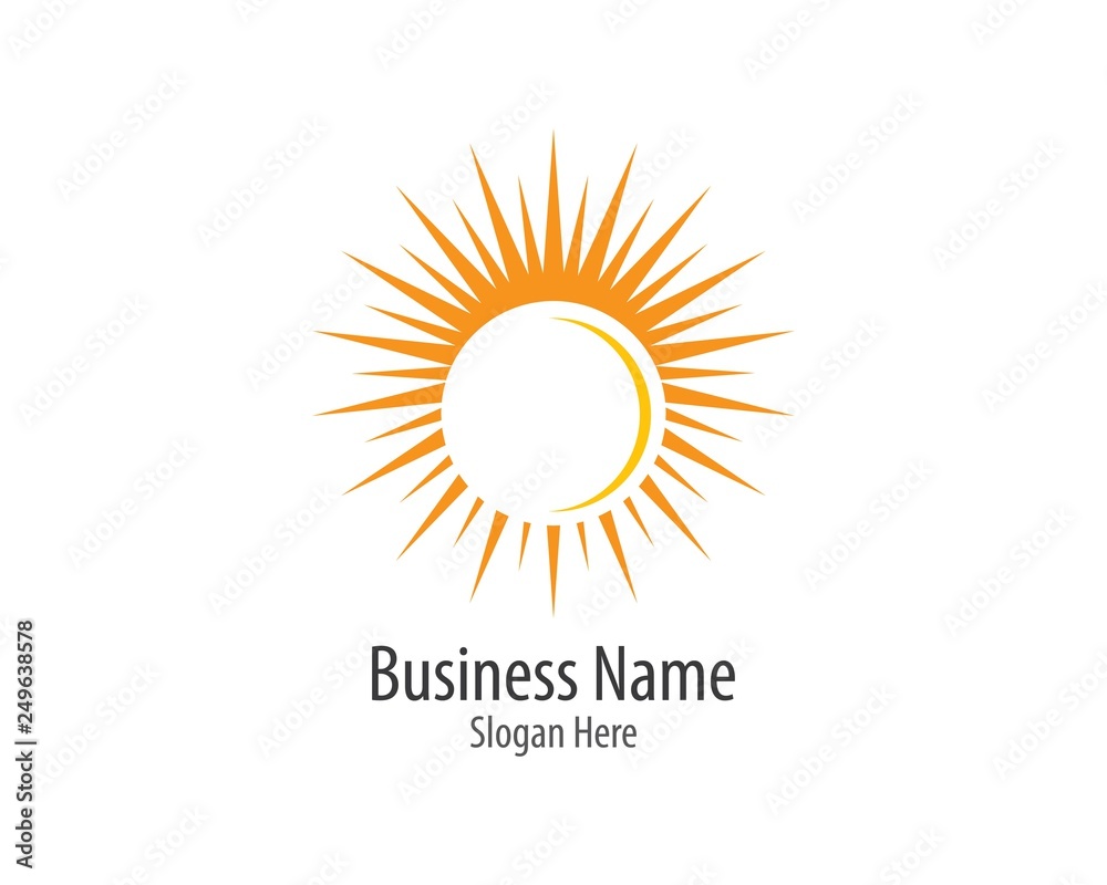 Fototapeta premium Sun logo template vector icon illustration