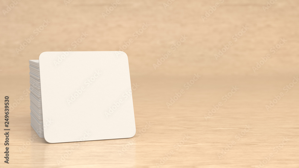 Mockup of blank white square beer coasters Mockup of blank white square beer coasters