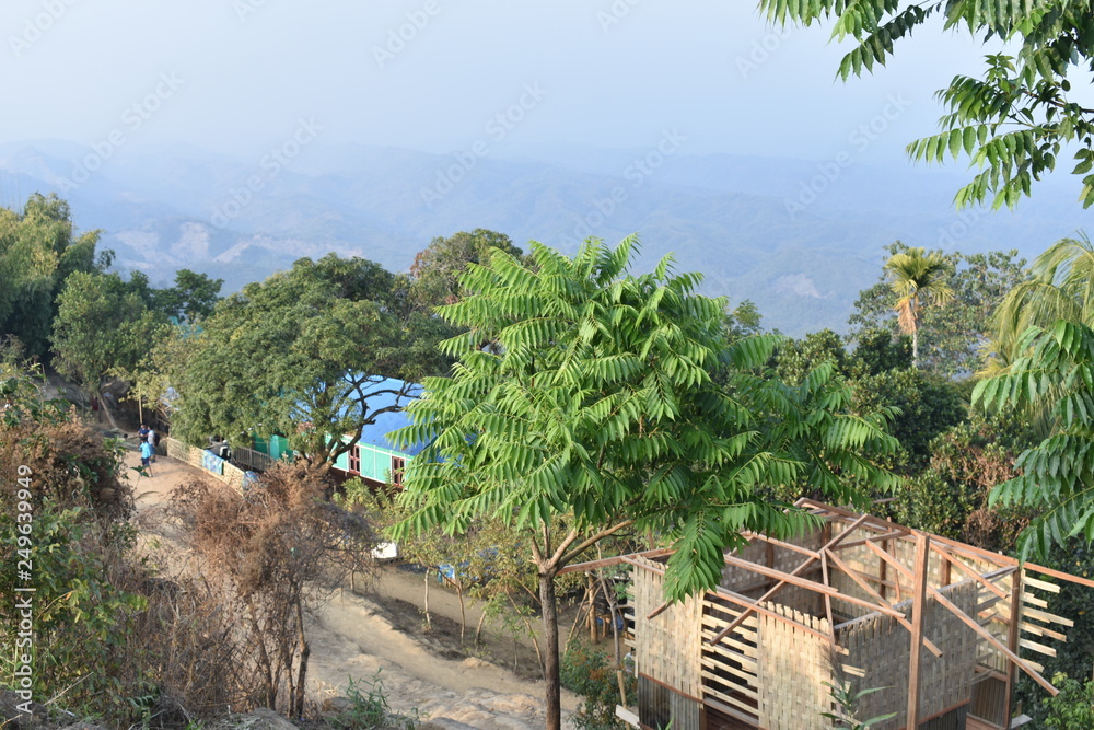 Hilltop view at afternoon from Konglak hilltop at Sajek Valley in