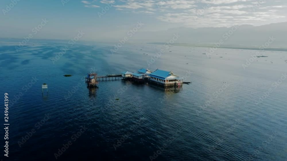 Aerial: Buildings on a Boat Dock Aerial: Buildings on a Boat Dock