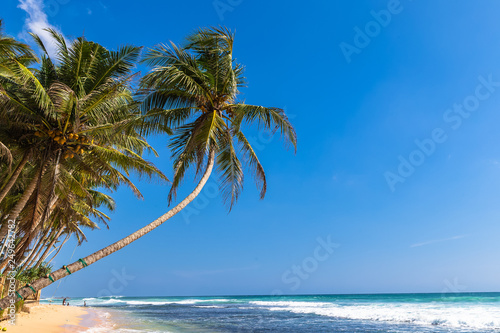 Fototapeta Naklejka Na Ścianę i Meble -  Beach view in Unawatuna, Sri Lanka.