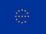 Flag of the European Union modified. Design of letter E with the stars of the EU. Poster illustration. Europe concept.