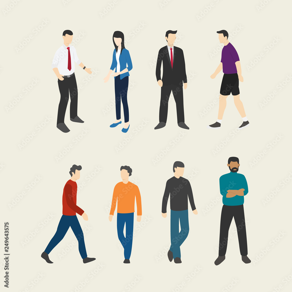 people set collection with flat style - vector
