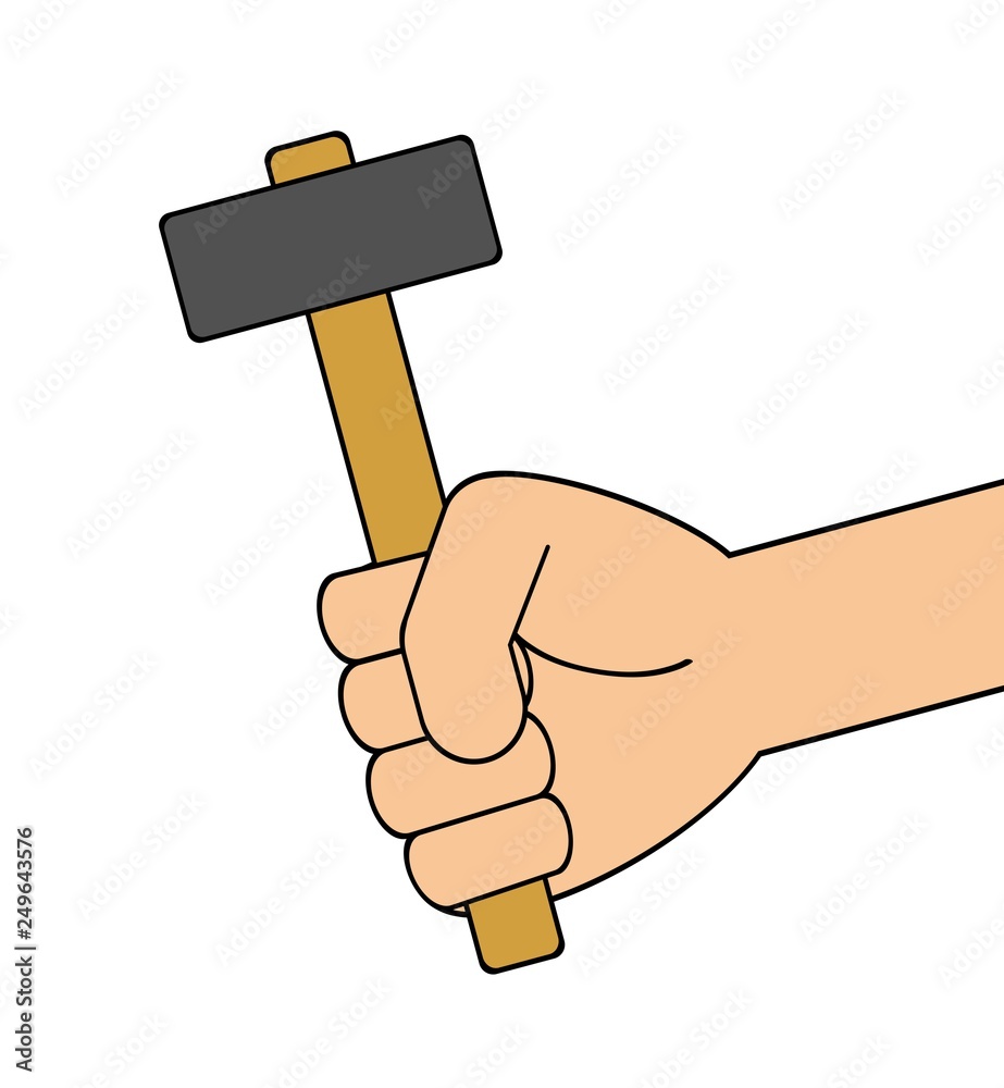 ハンマーを持つ手 Stock イラスト Adobe Stock