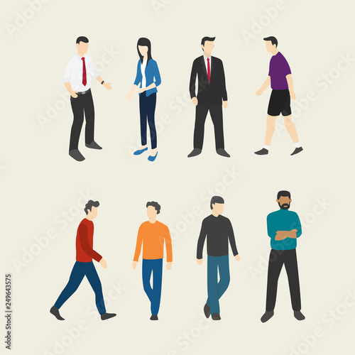 people set collection with flat style - vector