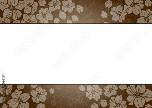 日本風 和柄 花柄フレーム 茶色 Stock Vector Adobe Stock
