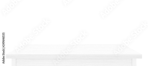 White wooden table top isolated on white background. Used for display or montage your products © natrot
