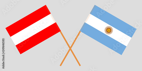 Argentina and Austria. The Argentinean and Austrian flags. Official colors. Correct proportion. Vector