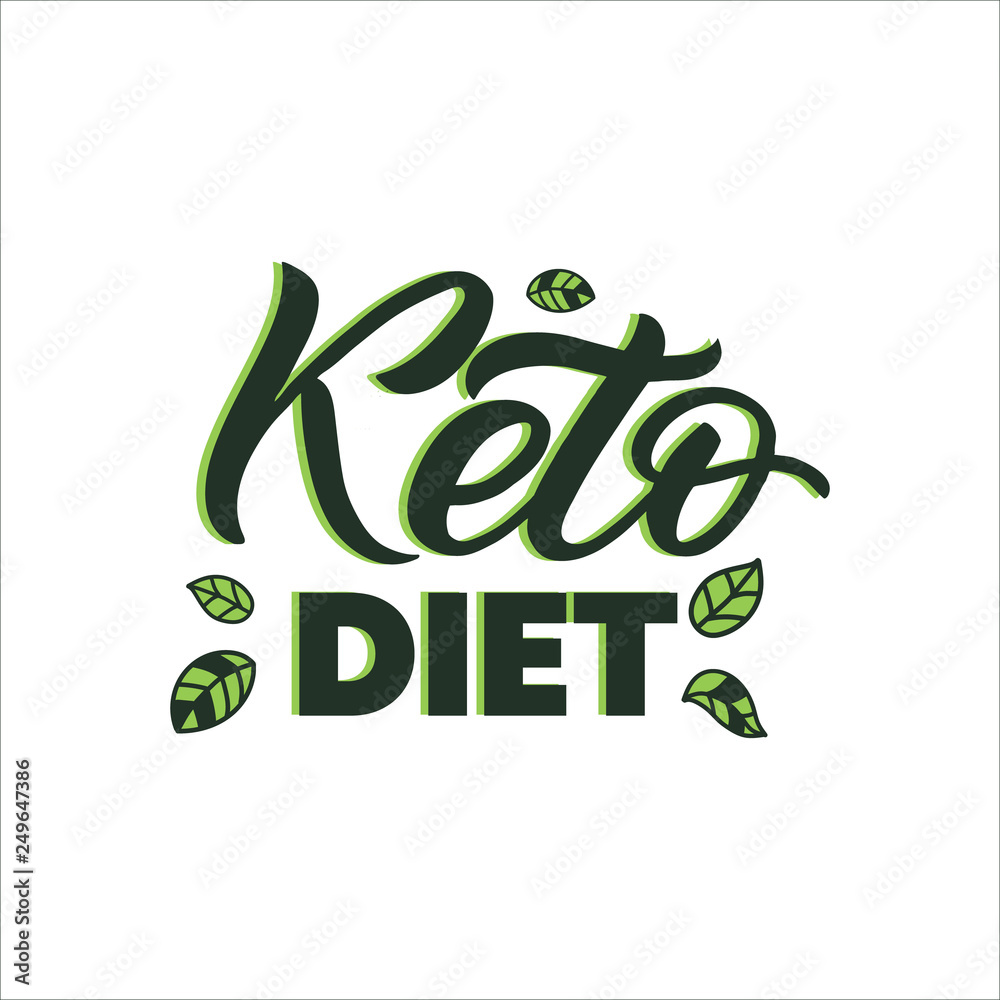 Fototapeta premium Hand drawn lettering card. The inscription: Keto diet. Perfect design for greeting cards, posters, T-shirts, banners, print invitations.