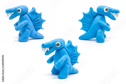 play doh Spinosaurus on white background