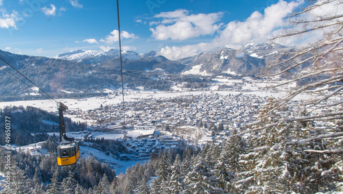 Blicke von der Bergsation der Nebelhornbahn in Oberstdorf im Winter photo