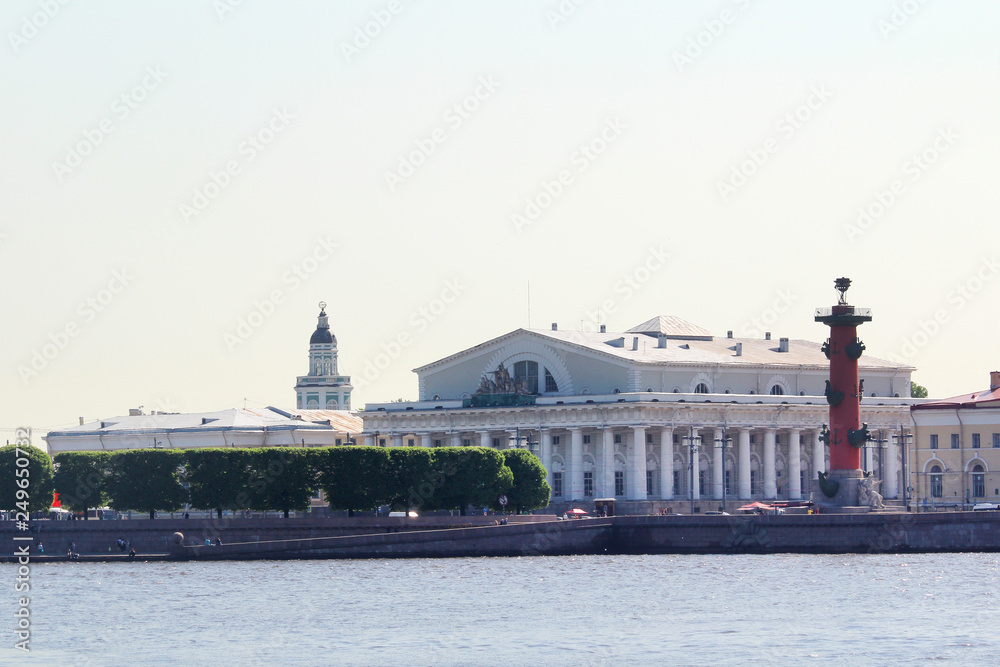 The Old Saint Petersburg Stock Exchange and Rostral Columns, Russia