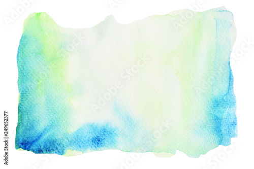 Abstract pattern blue and green color on white background , Illustration watercolor hand draw and painted on paper
