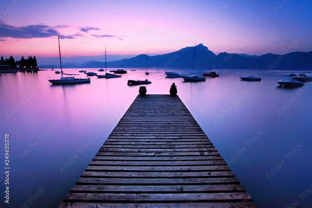 Fototapeta premium Summer in paradise Lago di Garda in italy Beautiful landscape background concept