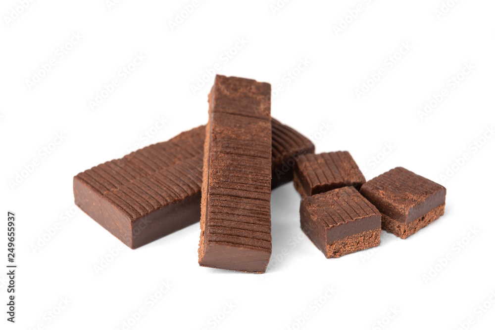 Chocolate toffees isolated on white background. Chocolate toffees isolated on white background.