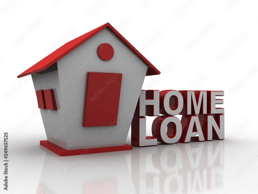 3D rendering house loan illustration 3D rendering house loan illustration