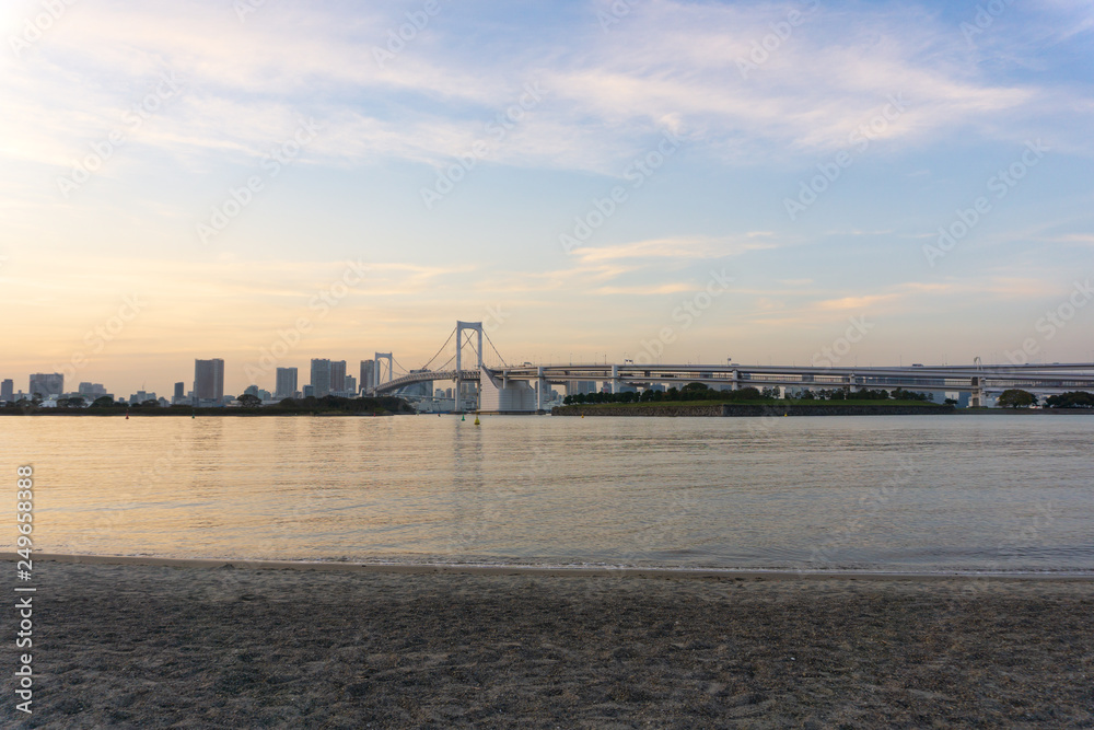 The Rainbow Bridge at Tokyo , Japan