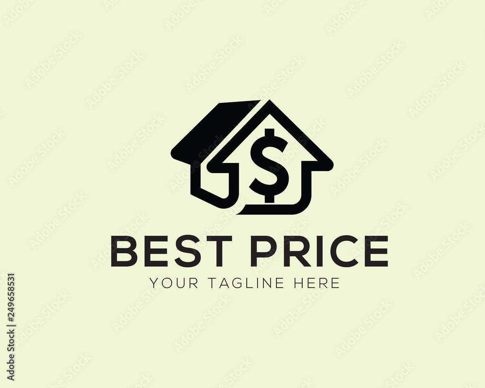 dollar Arrow up home price logo logo design inspiration dollar Arrow up home price logo logo design inspiration