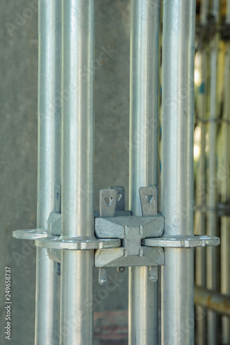 Connecting elements of scaffolding.