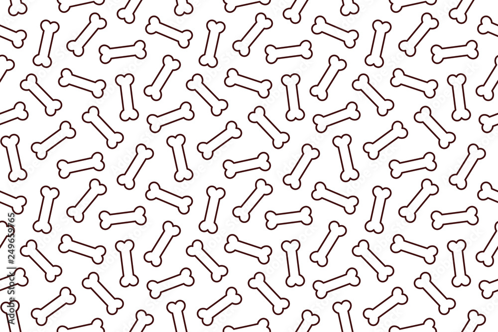 骨のパターン (Paw Prints & Dog Bone Pattern. Vector Illustration)